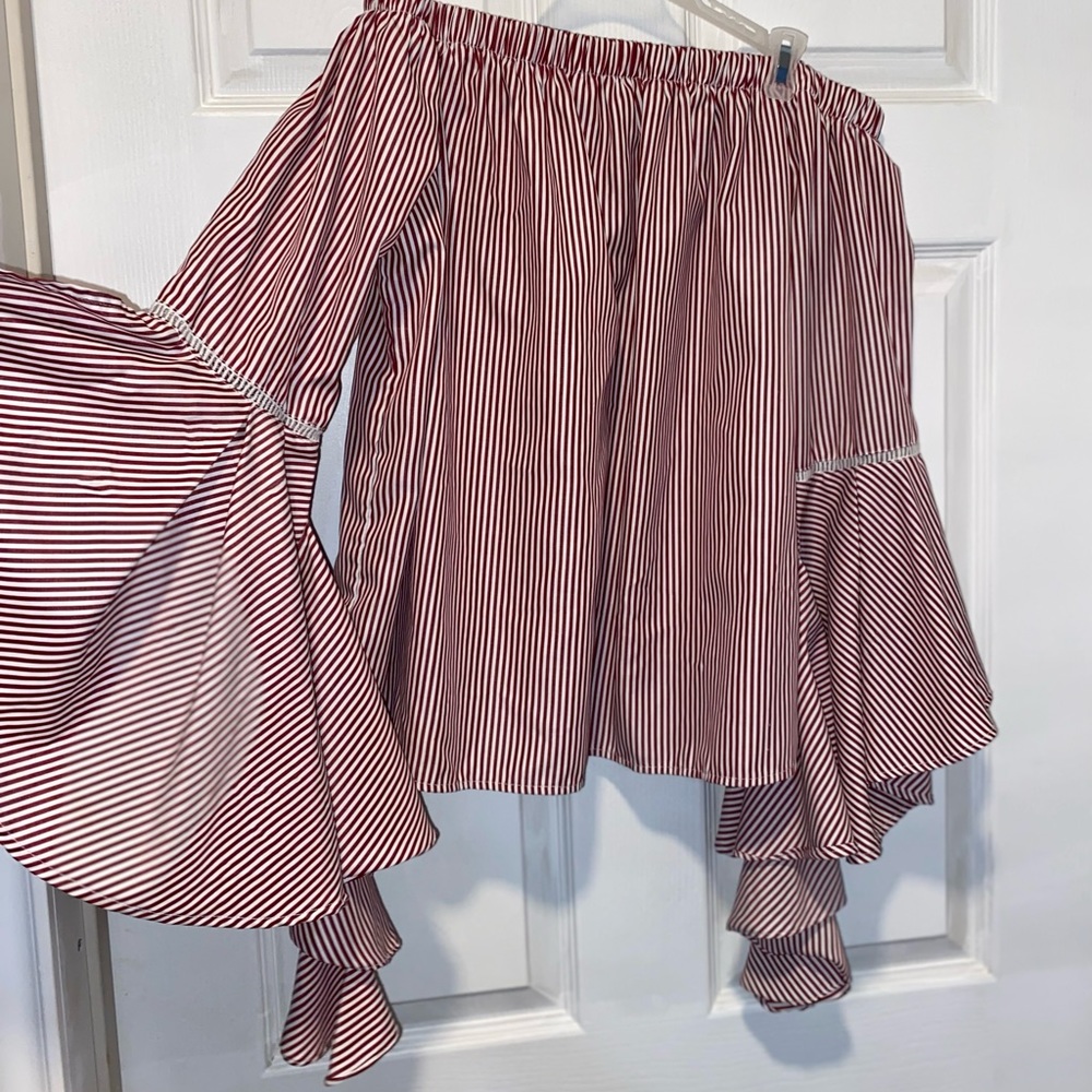 Charlotte Russe off the shoulder striped shirt!